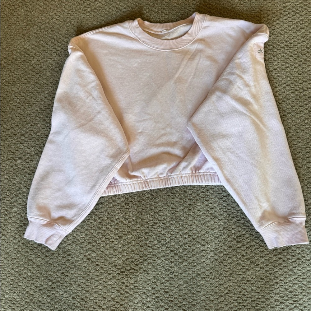 ALO Devotion Pink Cropped Sweatshirt